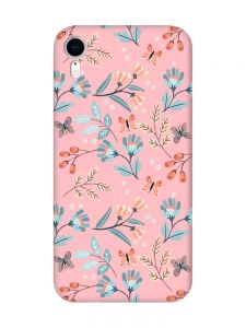 Матовий рожевий чохол на Apple iPhone XR :: Квітковий фон (принт 370)