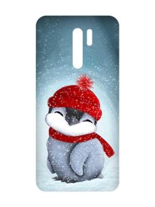 Матовий чохол з чорними боками на Xiaomi Redmi 9 :: Пінгвіненя у шапочці (принт 157)