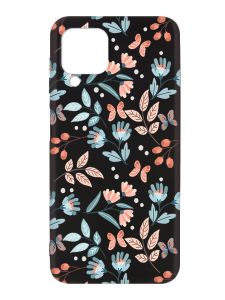 Матовий чорний чохол на Samsung Galaxy A12 :: Квітковий фон (принт 370)