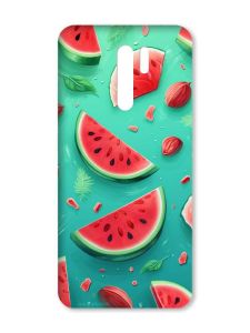 Матовий чохол з чорними боками на Xiaomi Redmi 9 :: Скибки кавуна (принт 340)