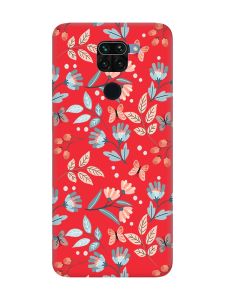 Матовий червоний чохол на Xiaomi Redmi Note 9 / 10X :: Квітковий фон (принт 370)
