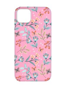 Матовий рожевий чохол на Apple iPhone 14 Plus :: Квітковий фон (принт 370)