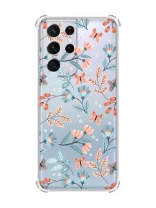 Чохол з потовщеними кутами на Samsung Galaxy S21 Ultra :: Квітковий фон (принт 370)
