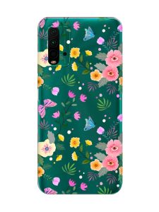 Прозорий чохол на Xiaomi Redmi 9T  :: Квітковий фон (принт 369)