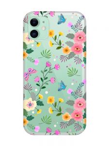 Прозорий чохол на Apple iPhone 11 (6,1) :: Квітковий фон (принт 369)