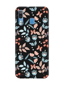 Матовий чорний чохол на Samsung Galaxy A30 (2019) / A20 (2019) :: Квітковий фон (принт 370)