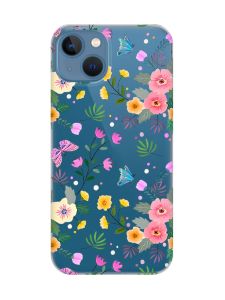 Прозорий чохол на Apple iPhone 13 :: Квітковий фон (принт 369)
