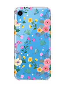 Прозорий чохол на iPhone XR :: Квітковий фон (принт 369)