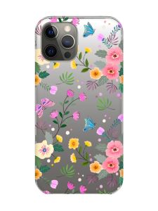 Прозорий чохол на iPhone 12 Pro Max :: Квітковий фон (принт 369)