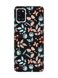 Матовий чорний чохол на Samsung Galaxy A31 :: Квітковий фон (принт 370)