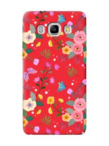 Матовий червоний чохол на Samsung Galaxy J5 (2016) J510 :: Квітковий фон (принт 369)