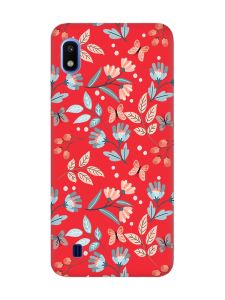 Матовий червоний чохол на Samsung Galaxy A10 (2019) A105 :: Квітковий фон (принт 370)