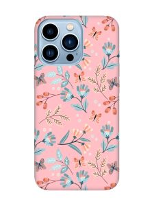 Матовий рожевий чохол на Apple iPhone 13 Pro Max :: Квітковий фон (принт 370)
