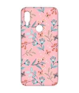 Матовий рожевий чохол на Xiaomi Redmi Note 7/7 Pro :: Квітковий фон /принт 370/
