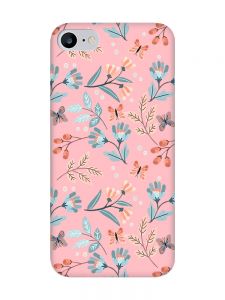 Матовий рожевий чохол на iPhone 7 / 8 :: Квітковий фон (принт 370)