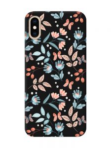 Матовий чорний чохол на iPhone XS MAX :: Квітковий фон (принт 370)