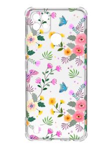 Чохол з потовщеними кутами на Realme C21 :: Квітковий фон (принт 369)