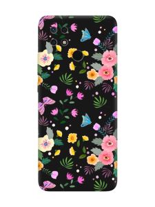 Матовий чорний чохол на Xiaomi Redmi 10C :: Квітковий фон (принт 369)