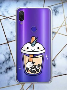 Прозорий чохол на Xiaomi Redmi Note 7/7 Pro :: Коктейль Єдиноріг /принт 96/