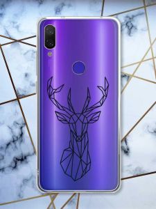 Прозорий чохол на Xiaomi Redmi Note 7/7 Pro Олень /принт 128/