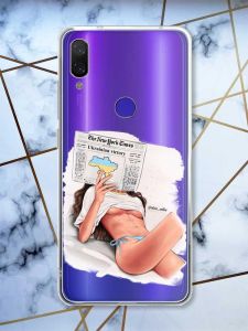 Прозорий чохол на Xiaomi Redmi Note 7/7 Pro Дівчина з газетою /принт 31/