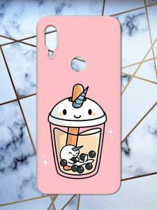 Матовий чохол з рожевими боками на Xiaomi Redmi Note 7/7 Pro :: Коктейль Єдиноріг /принт 96/