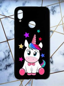 Матовий чохол з чорними боками на Xiaomi Redmi Note 7/7 Pro :: Єдиноріг /принт 102/