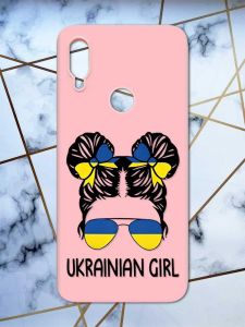 Матовий чохол з рожевими боками на Xiaomi Redmi Note 7/7 Pro :: Українська дівчина /принт 113/