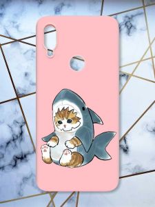 Матовий чохол з рожевими боками на Xiaomi Redmi Note 7/7 Pro :: Кошеня /принт 120/