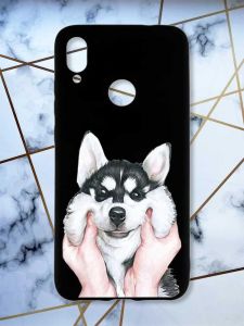 Матовий чохол з чорними боками на Xiaomi Redmi Note 7/7 Pro :: Мордочка /принт 121/