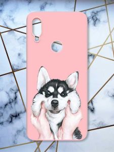 Матовий чохол з рожевими боками на Xiaomi Redmi Note 7/7 Pro :: Мордочка /принт 121/