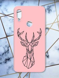 Матовий чохол з рожевими боками на Xiaomi Redmi Note 7/7 Pro :: Олень /принт 128/