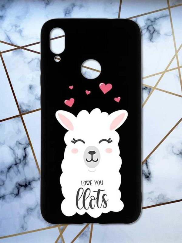 Матовий чохол з чорними боками на Xiaomi Redmi Note 7/7 Pro :: Лама /принт 94/