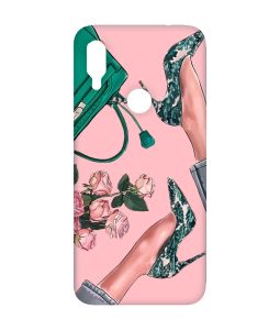 Матовий чохол з рожевими боками на Xiaomi Redmi Note 7/7 Pro :: Туфельки і квіти /принт 225/