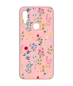 Матовий чохол з рожевими боками на Xiaomi Redmi Note 7/7 Pro :: Квітковий фон /принт 269/