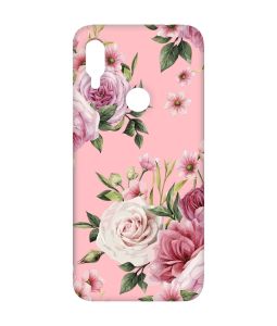 Матовий чохол з рожевими боками на Xiaomi Redmi Note 7/7 Pro :: Рожеві квіти /принт 287/