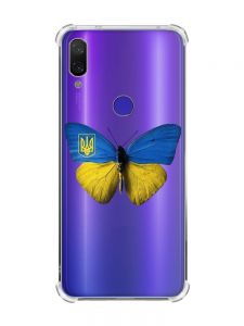 Чохол з потовщеними кутами на Xiaomi Redmi Note 7/7 Pro :: Метелик Україна /принт 255/