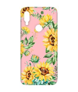 Матовий чохол з рожевими боками на Xiaomi Redmi Note 7/7 Pro :: Соняхи /принт 288/