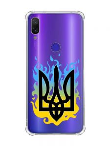 Чохол з потовщеними кутами на Xiaomi Redmi Note 7/7 Pro :: Тризуб Полум'я /принт 257/