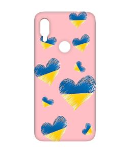 Матовий чохол з рожевими боками на Xiaomi Redmi Note 7/7 Pro :: Сердечка. Україна /принт 258/
