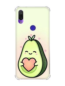 Чохол з потовщеними кутами на Xiaomi Redmi Note 7/7 Pro :: Кавай авокадо з сердечком /принт 310/