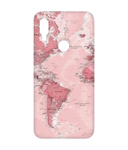Матовий чохол з рожевими боками на Xiaomi Redmi Note 7/7 Pro :: Подорожі. Карта /принт 319/