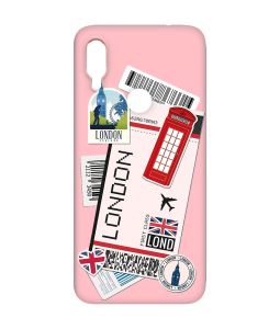 Матовий чохол з рожевими боками на Xiaomi Redmi Note 7/7 Pro :: Подорожі. Лондон /принт 326/