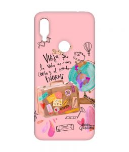 Матовий чохол з рожевими боками на Xiaomi Redmi Note 7/7 Pro :: Настрій подорожувати /принт 329/