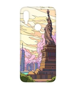 Чохол з рожевими боками на Xiaomi Redmi Note 7/7 Pro :: Статуя Свободи /принт 331/