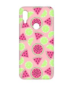 Матовий чохол з рожевими боками на Xiaomi Redmi Note 7/7 Pro :: Кавуни и лайм /принт 345/