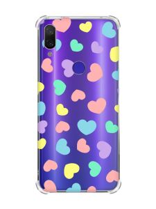 Чохол з потовщеними кутами на Xiaomi Redmi Note 7/7 Pro :: Різнокольорові сердечка /принт 335/