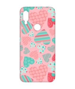 Матовий чохол з рожевими боками на Xiaomi Redmi Note 7/7 Pro :: Різнокольорові сердечка /принт 334/