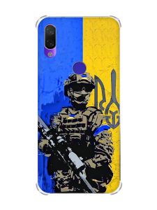 Чохол з потовщеними кутами на Xiaomi Redmi Note 7/7 Pro :: Солдат /принт 350/