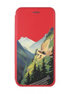Чохол-книжка з малюнком на Xiaomi Redmi Note 7/7 Pro :: Червоний :: Пейзаж. Гори /принт 87/
